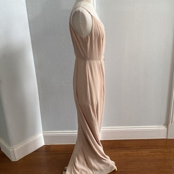 WAYF Chiffon Pink Wrap Bridesmaid Maxi Dress‎ Size S - Picture 7 of 10
